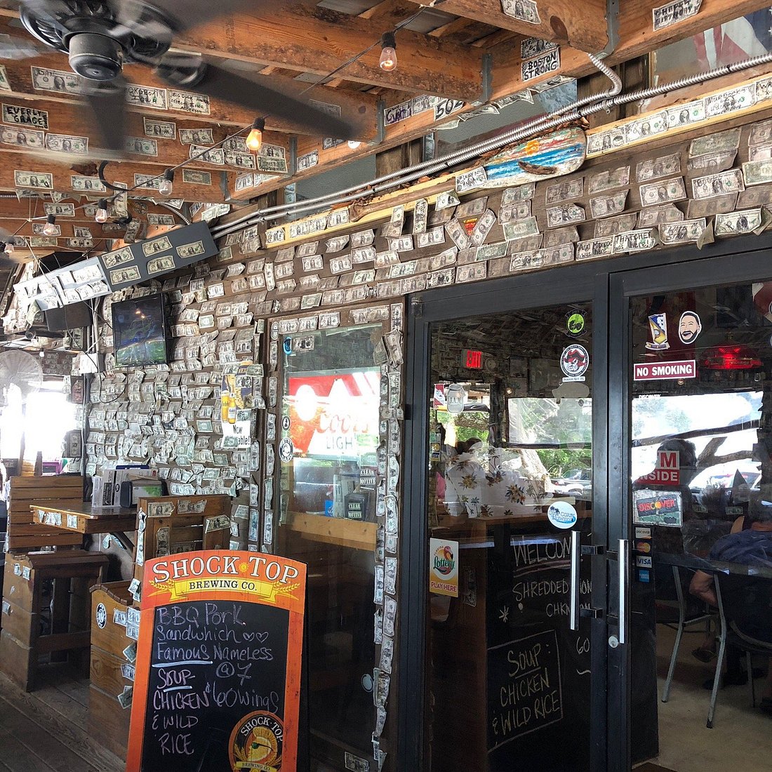 Hub Stacey's at the Point restaurant beneath live oaks