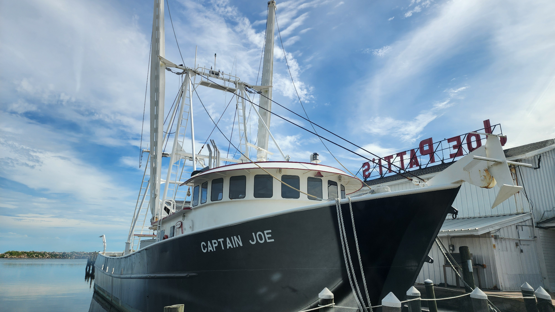 Captain Joe fishing vessel docked at Joe Patti's Seafood